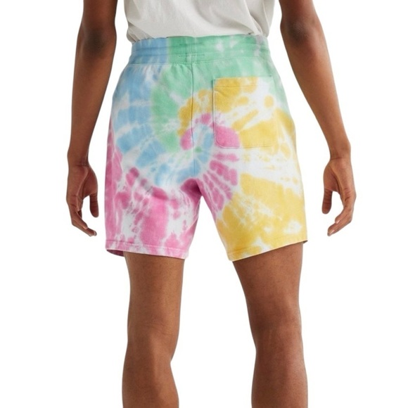 Lucky Brand Pride Tie Dye Clover Gender Neutral Shorts Elastic Waist LARGE - Picture 16 of 16